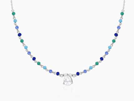 Silver Colourful Glint Necklace