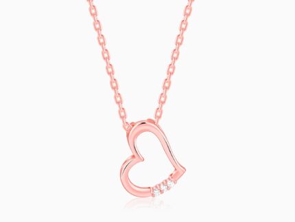 Rose Gold Deeper Love Pendant With Link Chain