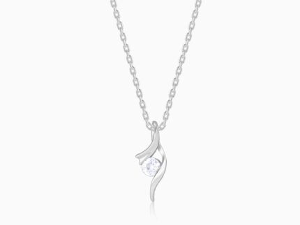 Silver Classy Shine Pendant With Link Chain