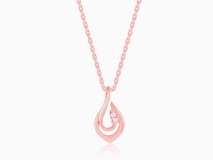 Rose Gold Cute Drop Pendant With Link Chain