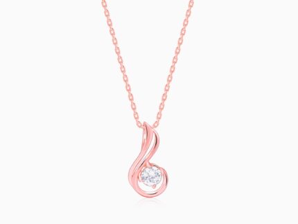 Rose Gold Classic Swirl Pendant With Link Chain