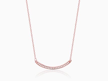 Rose Gold Zircon Arc Necklace