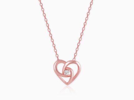Rose Gold Meandering Heart Pendant