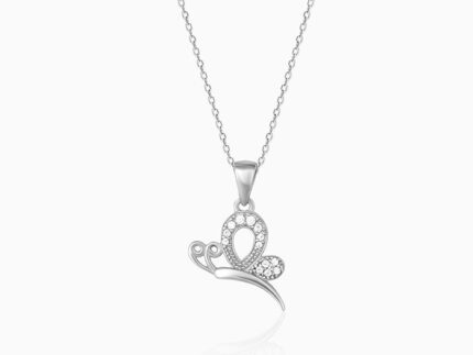 Silver Love Like A Butterfly Pendant With Link Chain