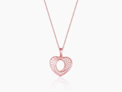 Rose Gold Heart & Soul Pendant With Link Chain