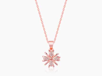 Rose Gold Floral Dreams Pendant With Link Chain