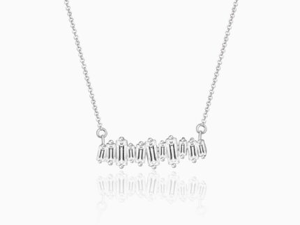 Silver Multi-Baguette Necklace