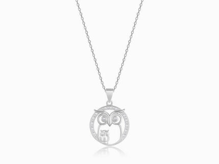 Silver Foresight Owl Pendant with Link Chain