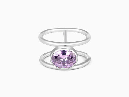 Silver Lavender Love Ring