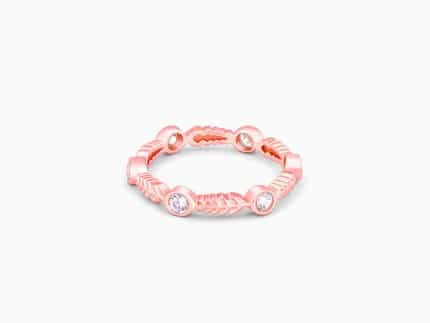 Rose Gold Leafy Zirconia Ring