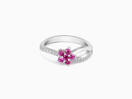 Silver Radiant Rose Ring