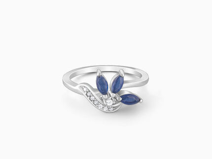Silver Blue Flare Ring