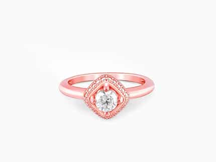 Rose Gold Rhombus Radiance Ring