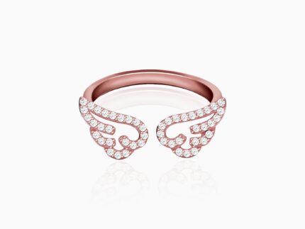 Rose Gold Angel Wings Ring