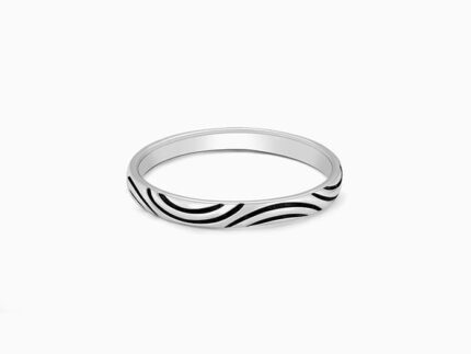 Oxidised Silver Ripple Ring
