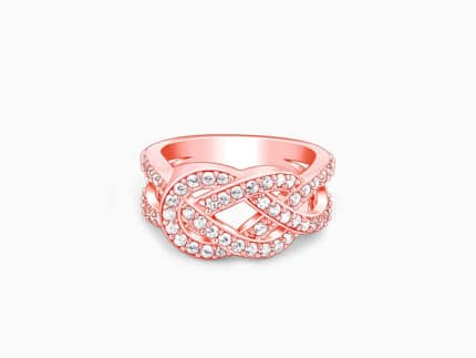Rose Gold Zircon Studded Celtic Knot Ring