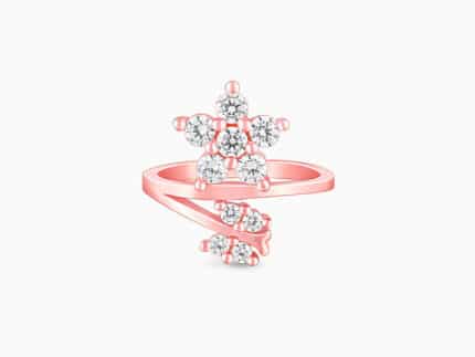 Rose Gold Butterfly Flower Ring