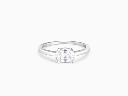 Silver Ethereal Solitaire Ring