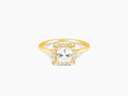 Golden Square Gem Ring