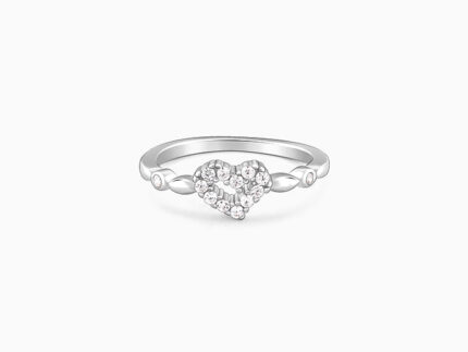 Silver Heart Entwined Ring