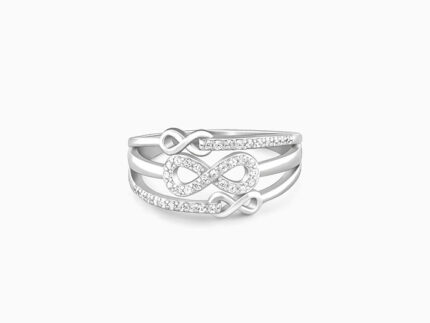 Silver Triple Infinity Ring