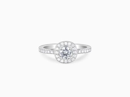 Silver Sparkly Solitaire Ring