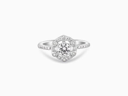 Silver Zirconia Hexagon Ring