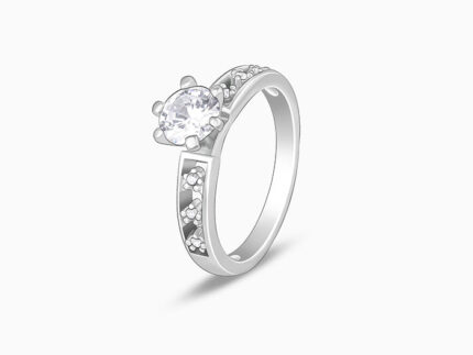Silver Refined Solitaire Ring