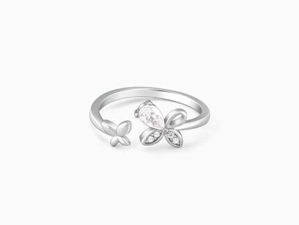 Silver Dazzling Butterfly Ring