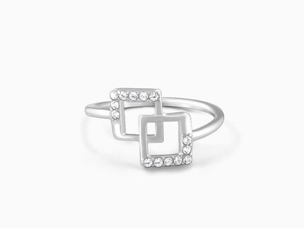 Silver Square Duo Ring