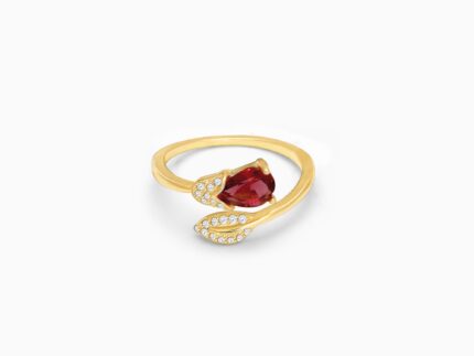 Golden Wine Twirling Petal Ring