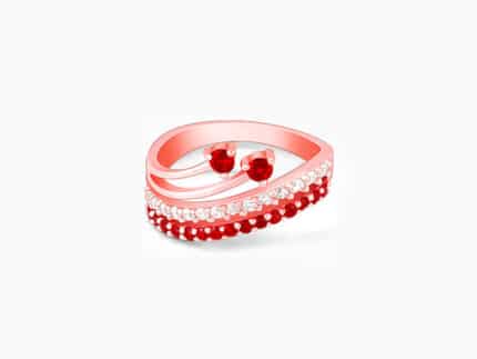 Rose Gold Wavy Love Ring