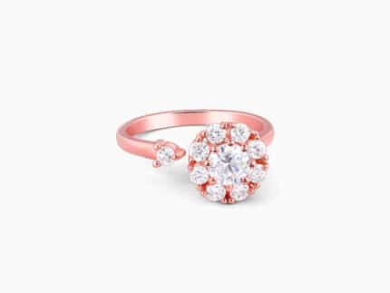 Rose Gold Flower Twist Ring