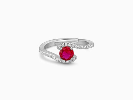 Silver Red Rebel Ring