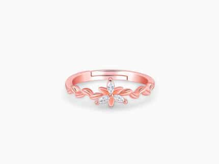 Rose Gold Bluebell Floral Ring
