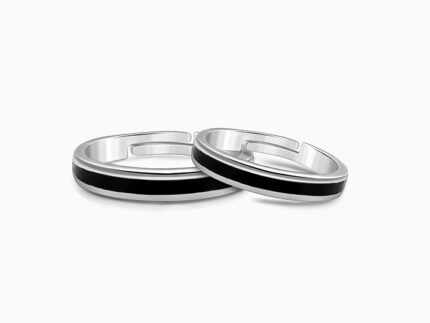 Silver Destined Pair Couple Bands