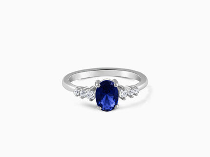 Silver Blue Admiring Ring