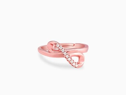 Rose Gold Twist & Turns Zircon Ring