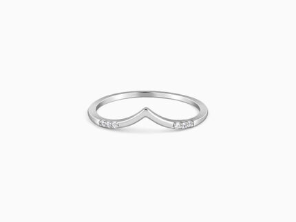 Silver Sleek Chevron Ring
