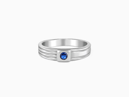 Silver Blue Horizon Ring For Him