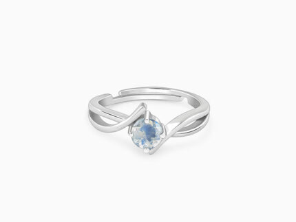 Silver Charm Moonstone Ring