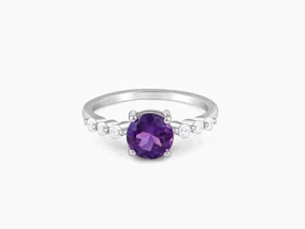Silver Amethyst Spark Ring