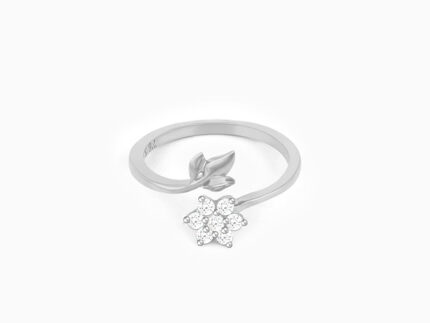 Silver Flower Girl Ring