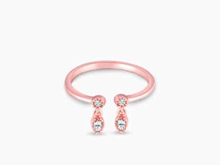 Rose Gold Zircon Quartet Ring