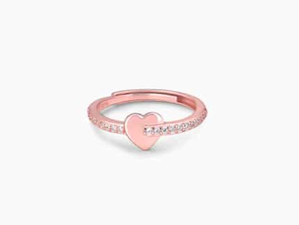Rose Gold Happy Heart Ring