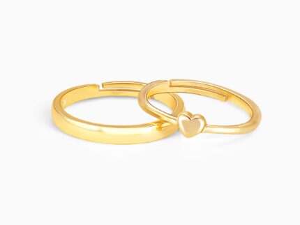 Golden Rise In Love Couple Rings