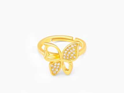 Golden Butterfly Bloom Ring