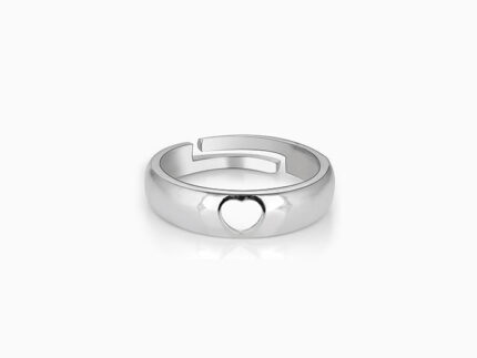Silver Hollow Heart Ring