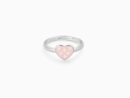 Silver Baby Pink Love Kids Ring