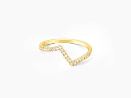 Golden Edgy Waves Ring